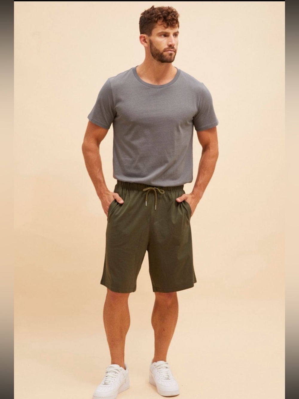 UGG olive green lounge Drawstring Shorts. Cotton blend. S